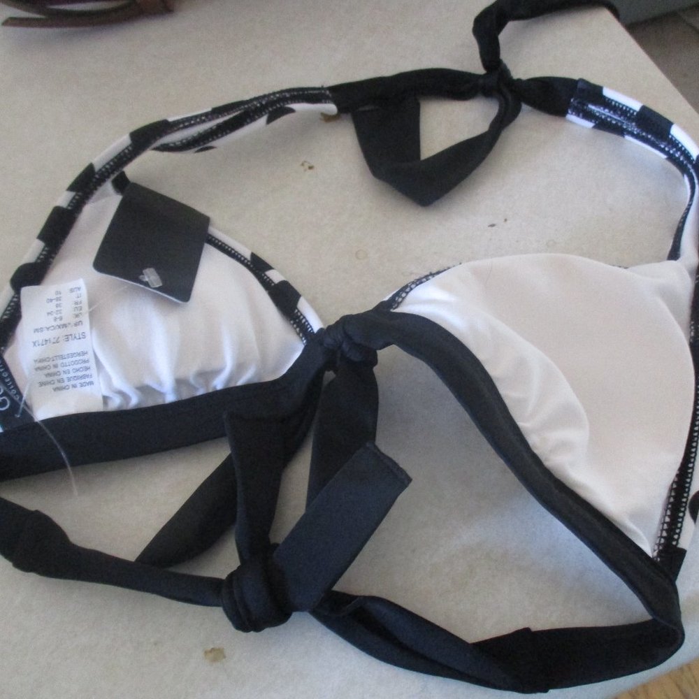Guess black white polka dot bikini swim top new nwt s - Picture 3 of 3